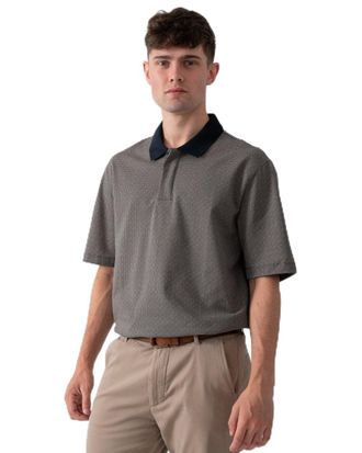 A|X Armani Exchange Mens AOP Logo Pattern Polo Shirt