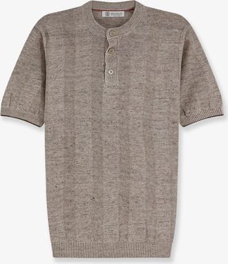 Brunello Cucinelli Maglia in misto lino e cotone - BRUNELLO CUCINELLI - gender_Man