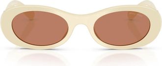 Miu Miu Sunglasses Mu06 Zs 21 D90 Q Milk White/Brown Women