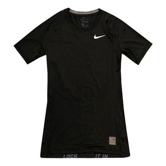 Nike Pro Mens Sports Running Fitness Training Tight Stretch Breathable Short-sleeved Black 933317-010