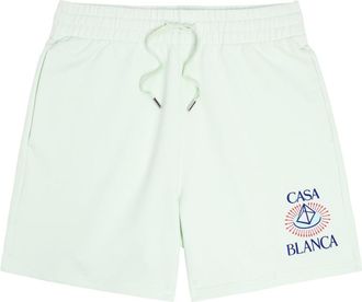 Casablanca Casablanca Celestial Pyramid Flock Printed Cotton Shorts - Blue Light - XL
