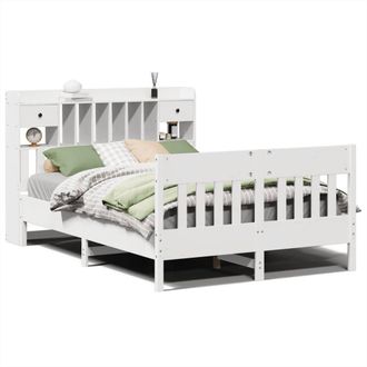 Berkfield Home Bed Frame without Mattress White 140x190 cm Solid Wood Pine