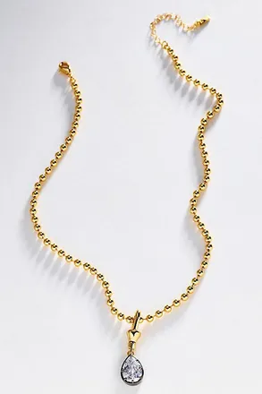 Anthropologie ALV Jewels Heidi Bezel Pendant Necklace