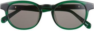Eyebobs Clearly 46mm Round Polarized Sunglasses in Emerald Green /Polarized Grey at Nordstrom