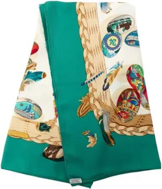 Herm&egrave;s Vintage, unisex, Veelkleurig, ONE Size, Pre-owned Couvee d Silk Scarf