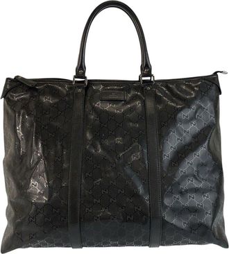 Gucci Black Coated/Waterproof Canvas Gg Imprime Tote (Authentic Pre-Loved)