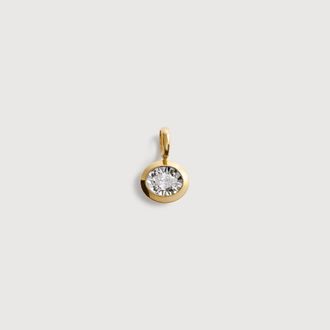 Monica Vinader Gold Oval Diamond Pendant Lab Grown Diamond