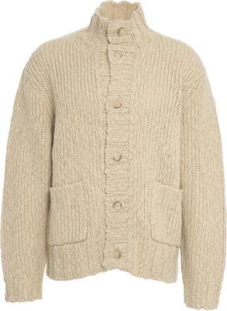Closed Truien & Vesten, Heren, Beige, M, Wol, Beige Kabel Gebreid Vest Aw 25