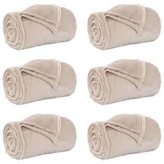 vidaXL Mantitas De Sof&aacute; 6 Pcs Beige 130 X 150 Cm Lana Vidaxl