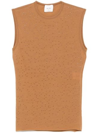 Alysi crepe tank top - women - Elastane/Cotton/Polyamide - 46 - Brown