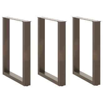 Berkfield Home Coffee Table Legs U-Shaped 3 pcs Natural Steel 70x(72-73) cm Steel in Brown
