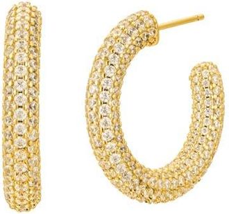 Untamed Petals Alex Crystal Hoops in Gold at Nordstrom