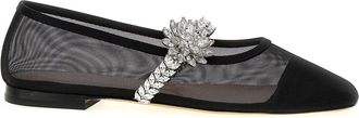 Mach & Mach Lotus Ballerinas - Dames - Ballerinas - Zwart - 37 1/2 EU - Leer - Schoenen