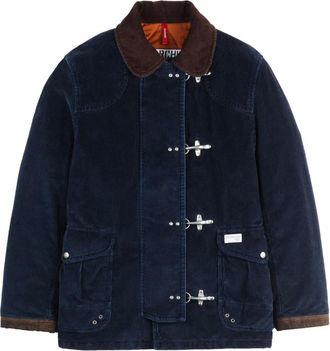 Fay Jassen, Heren, Blauw, XL, Katoen, Fluwelen Pufferjas met Haken