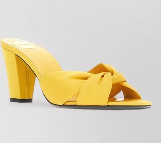 Saint Laurent fabric franciane sandals cone heel knotted