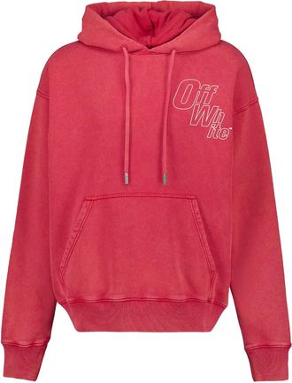 Off-white Cotton Hooded Sweatshirt