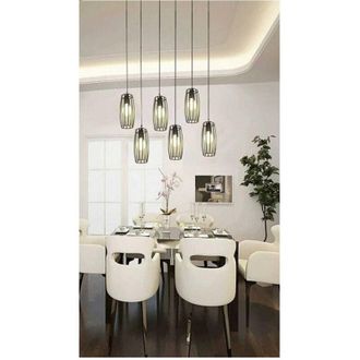 Trade Shop Trade Shop Traesio - Trade Shop - Lampadario Soffitto E27 Di Forma Ovale Nero Bianco Portalampada Sospensione A34 - Negro