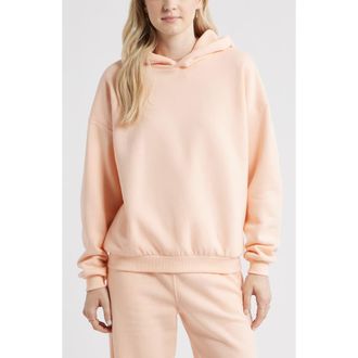 BP. Relaxed Fleece Hoodie in Coral Morning at Nordstrom, Size Xx-Small
