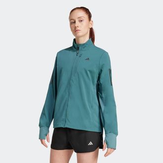 adidas Laufjacke ADIDAS PERFORMANCE OWN THE RUN WINTERIZED, Damen, Gr. XL, preloved teal, Obermaterial: 93% Polyester, 7% Elasthan, normal, Jacken Laufjacke