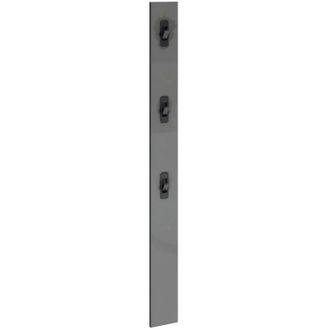 Levante Appendiabiti da Parete Grigio 16x2x65 cm con Ganci in Ferro