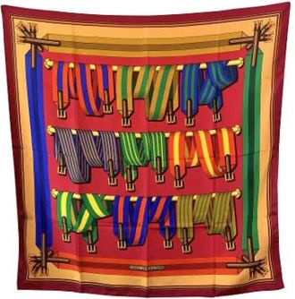 Herm&egrave;s Pre-owned Scarves, female, Multicolor, Size: ONE SIZE Pre-owned Silk Scarf