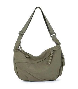 Generic Trendy Womens Soft Cloth Shoulder Bag Solid Color Student Casual Style Big Handbags Crossbody Bags For Women Hobos(Green)