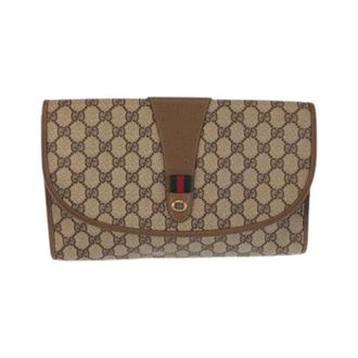Gucci Pre-owned Clutches, male, Brown, Size: ONE SIZE Pre-owned PVC Leather Clutch Bag