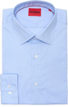 BOSS Valerio Solid Cotton Button-Up Shirt in Light/Pastel Blue at Nordstrom Rack, Size 16.5
