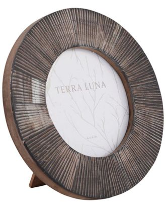 Sagebrook Home 4X4in Etched Horn Round Photo Frame