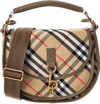 Burberry B Clip Canvas & Leather Shoulder Bag