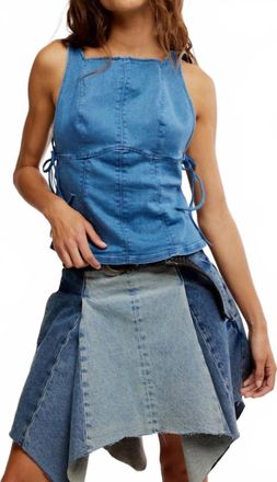 Free People Not My Fault Corset In Denim Baby Blue