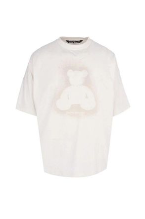 Palm Angels White Cotton Printed T-Shirt