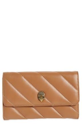 Kurt Geiger Soho Drench Leather Wallet on a Chain in Light/pastel Brown at Nordstrom Rack