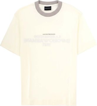 Emporio Armani White None Logo Crew Neck T-Shirt