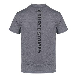 adidas 3-Bar Tech Tee Sports Training Alphabet Printing Round Neck Short Sleeve Gray GR7103