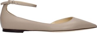 Jimmy Choo London Leona Ballerina Damess Leer Grijs/Mol