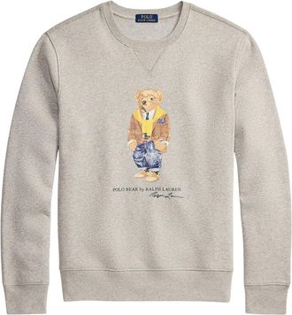 Ralph Lauren Fleece Novelty Bear Crewneck Sweatshirt - Heren - Sweatshirts - Grijs - XL - Katoen - Hoodies & sweatvesten