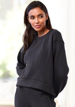 French Connection Sweatshirt FRENCH CONNECTION, Damen, Gr. 32/34, schwarz, Obermaterial: 55% Viskose (LENZING ECOVERO), 40% Polyester, 5% Elasthan, unifarben, Basic, be