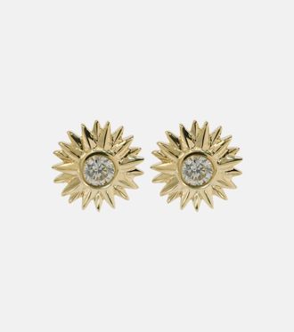 Sydney Evan Orecchini Sunburst in oro 14kt con diamanti