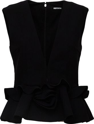 Rotate Fleuri Deep V-Neck Floral Peplum Top