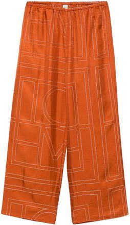 Toteme Monogram Silk Pajama Pants