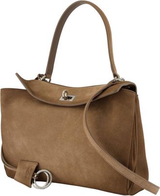 Balenciaga Womens Rodeo Crossbody Bag Brown Calfskin