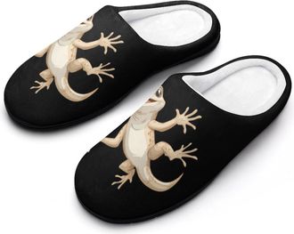 Generic Cute Crested Gecko Mens Slippers Memory Foam Winter Warm Sandals Slip On House Shoes Size 7-14