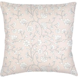 Anaya with Love Jaipur Floral Linen Euro Pillow with Down Alternative Insert in Pink at Nordstrom, Size 26X26