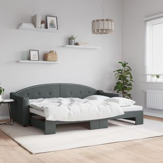 vidaXL Sof&aacute; Cama Nido Tela Gris Oscuro 80x200 Cm Vidaxl