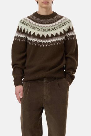 Closed Wool Norwegian Sweater In Green