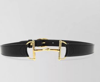 Gucci leather belt featuring iconic horsebit detail