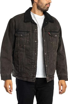 Levi's Relaxte Sherpa-Jas, Zwart
