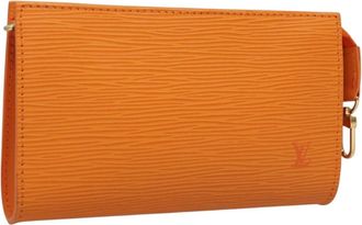Louis Vuitton Pochette Accessoires Epi Leather Orange Leather Bag (Pre-Owned)