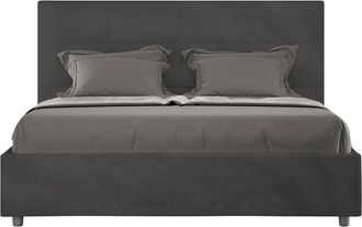 ITYhome Ityhome - Letto Contenitore Da 160x200 In Microfibra Grigio Mika